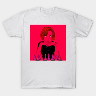 beth harmon the queen in gambit chess player ecopop art T-Shirt